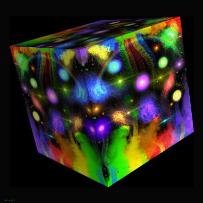 Rainbow Colors in Space Box