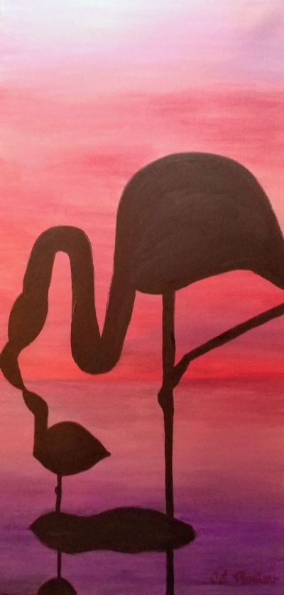 Flamingo silhouette 